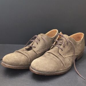 Fly London,Men's Green Leather Lace-up Oxford Shoes,Size 42.